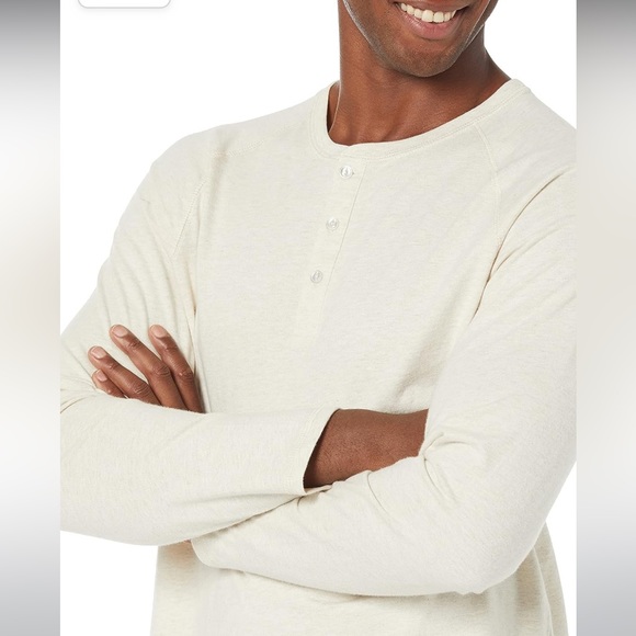NWT Amazon Essentials Men’s Regular Fit Long Sleeve Henley Shirt - Picture 2 of 7